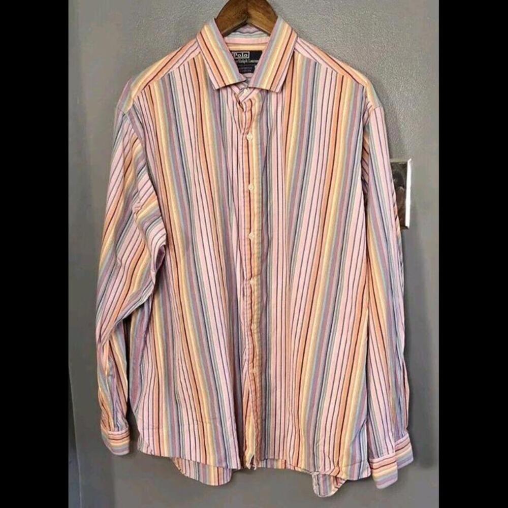 Polo Ralph Lauren Men's Westerton L/S Striped shirt SZ XL Cotton Colorful